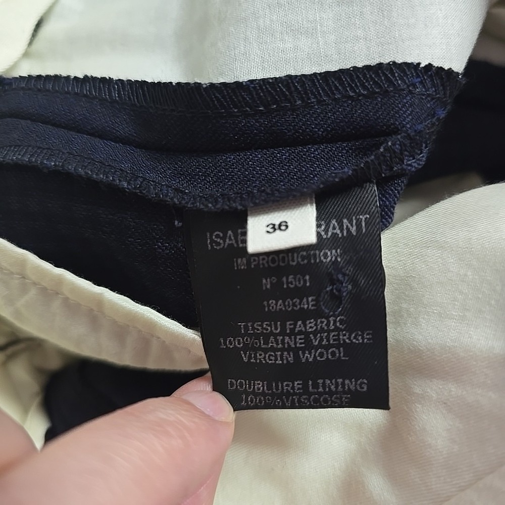 Isabel Etoile Marant Womens Pleated Viscose Navy Black Trousers Pants‎ Size 36 - Picture 5 of 5
